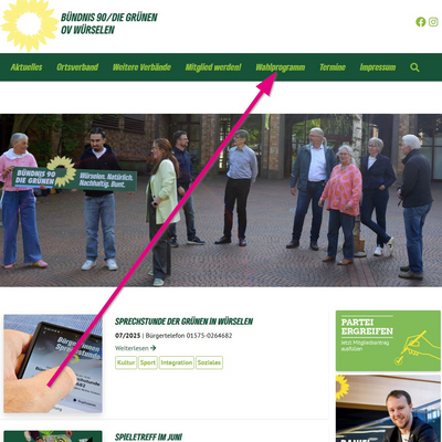 Pointer zum Wahlprogramm